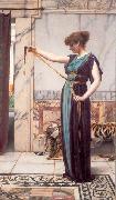 John William Godward A Pompeian Lady oil painting on canvas